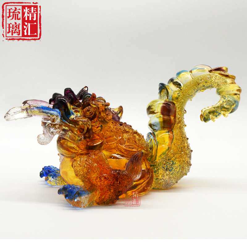 琉璃招财金蟾龙蟾三脚金蟾摆件茶宠工艺品风水吉祥摆件家居办公