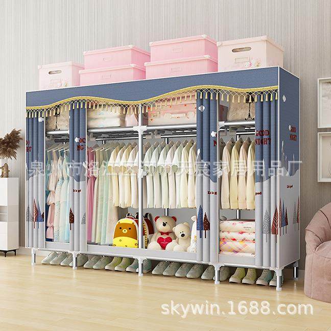 布衣柜布艺钢管加粗简约现代经济型简易衣橱C215/17/55送手套收纳,特色手工艺,其他特色工艺品,淘宝优惠券,粉丝福利购,淘宝优惠卷