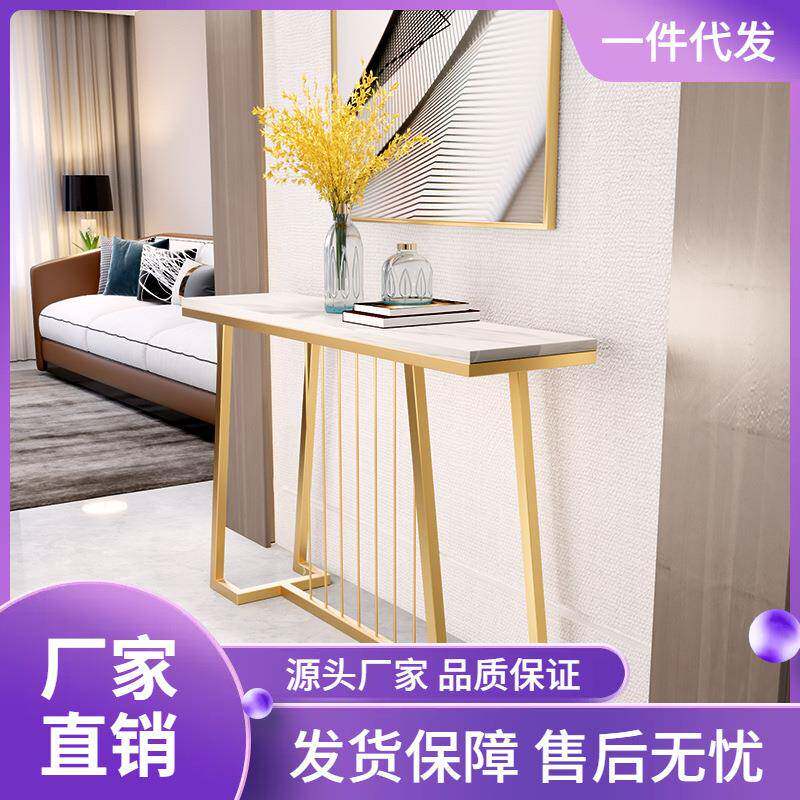 现代轻奢创意玄关桌柜简约大理石隔断柜子走廊入户落地式超窄条案