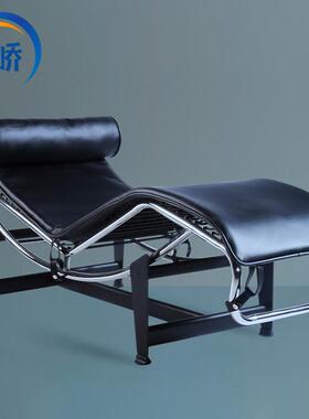 LC4 Lounger Chai简约不锈钢可调节皮艺椅 午睡椅休闲躺椅沙发椅