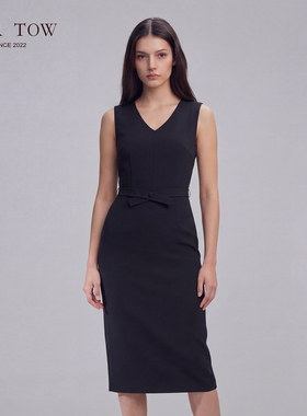 VER TOW【零失误】收腰系带通勤无袖连衣裙 26春新品轻奢高级感