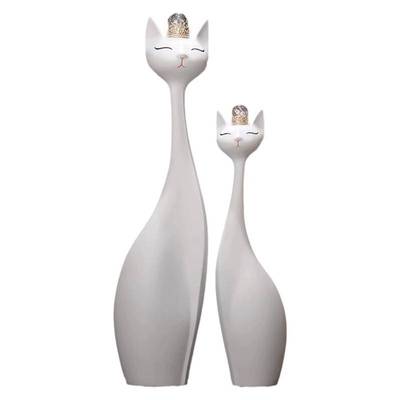 招财猫摆件进门入户玄关装饰品轻奢高档简约客厅电视柜旁竖长大∑