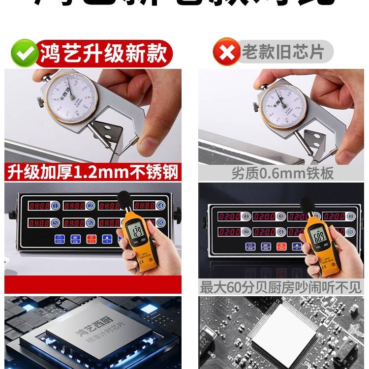 八通道计时器厨房提醒器商用多8道记时间电子定时器6店大声音