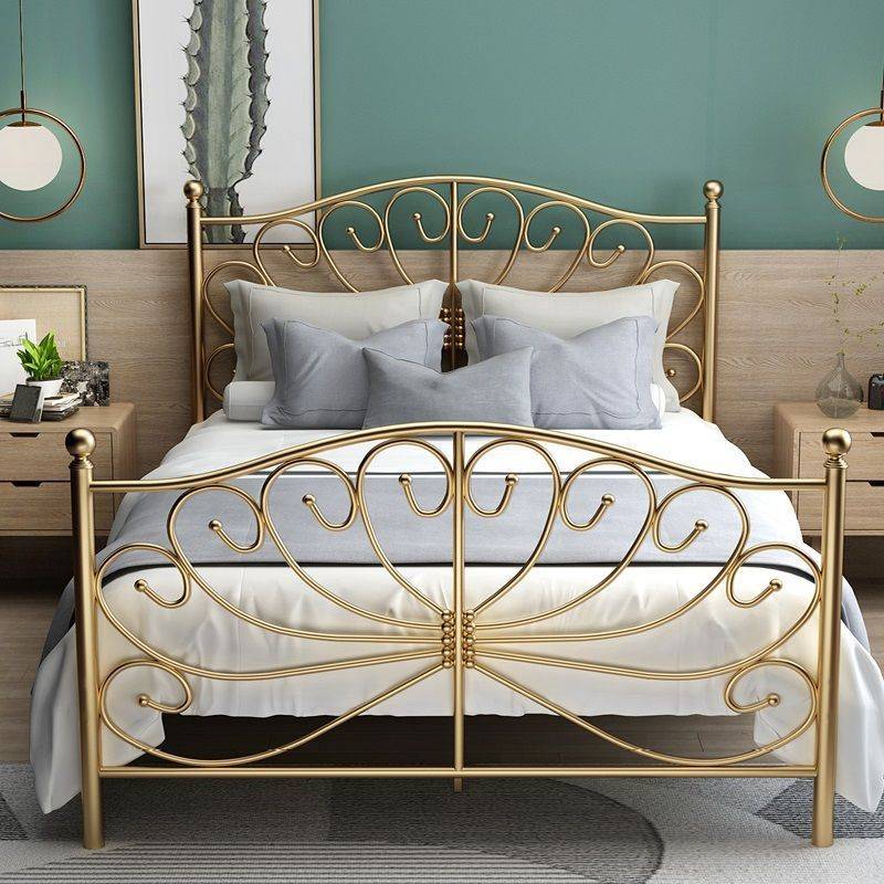 铁床现代简约公主床加厚铁艺床单人双人床1.5铁架床一件包邮