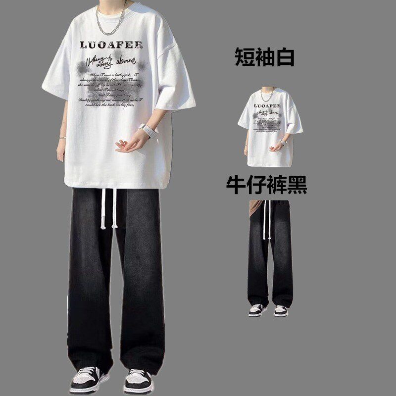 夏季套装男生短袖T恤潮流夏装一休闲运动套装