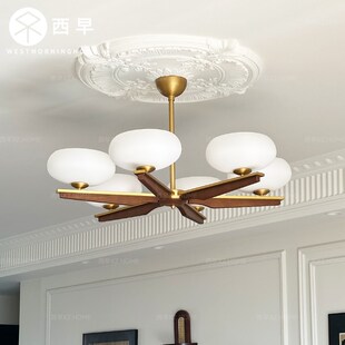 若木法式中古客厅灯主灯吊灯美式复古卧室餐厅书房低层高吸顶灯具