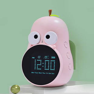 小闹钟学生用儿童女孩起q床专用神器2023新款智能学习桌面电子时