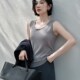 羊绒新品 68支精纺100%山羊绒平面低圆领吊带背心女 内搭外穿简约