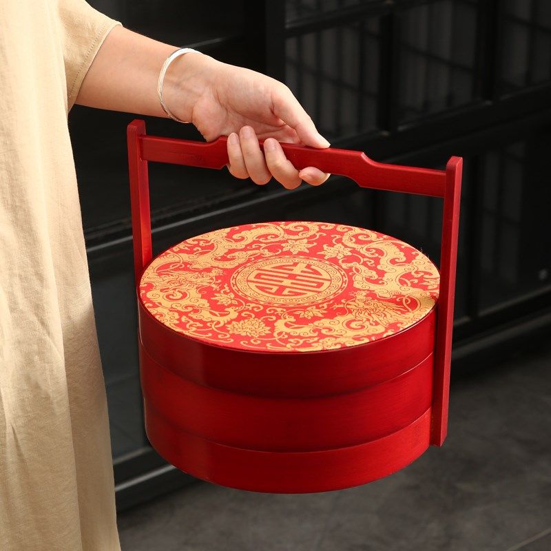 中式古代食盒结婚用多层手提带盖提篮果盘喜糖礼盒点心干果饺子盒