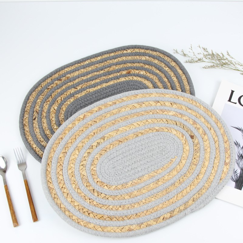 西餐餐垫隔热垫日式棉线水胡芦草编防滑锅垫家用杯垫桌垫加厚盘垫