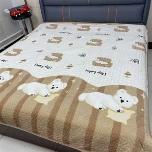 1米5 2米小尺寸牛奶绒床盖蓄热保暖不跑不滑可机洗床盖毯