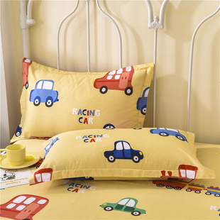 1米35床四件套全棉纯棉儿童床单款床笠式一米三五5八8被套V180x22