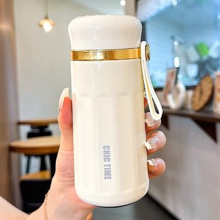 316高档保温杯女2024新款高颜值带茶隔男女士水杯子学生小巧便携