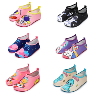 儿童沙滩鞋耐磨孩软底冲浪潜水鞋游泳鞋防滑速干卡通跑X步0-7岁鞋