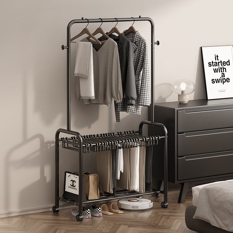 裤架落地卧室可移动多功能置物架裤子收纳架裙架晾衣架床头挂衣服