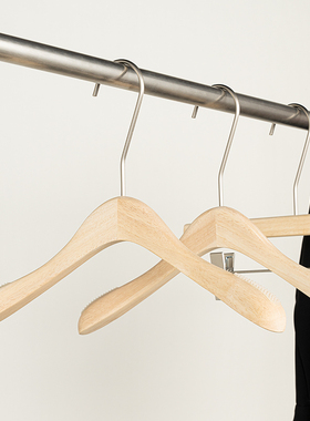 高档女服装店专用实木防滑无痕衣撑原木色衣架家用衣挂Z裤夹子定