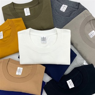 厚实白色短袖 260G复古纯色纯棉T恤打底衫 TEE 重磅T恤男基础款 美式