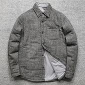 羊毛彩点毛呢衬衫 加厚夹棉男士 修身 璀璨夺目 长袖 衬衣保暖外套