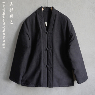 休闲秋冬棉衣棉袄铺棉外套中国风潮流唐装 棉麻盘扣男式 男装 中式