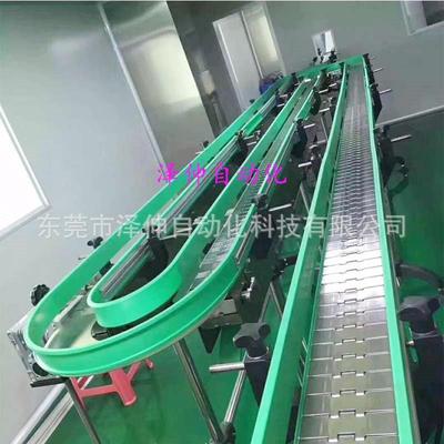 厂家不锈钢平顶链输送机食品链板输送线90180度平板网链