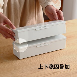 霜山一次性筷子收纳盒刀叉勺餐具盒厨房带盖防尘吸管搅拌棒储物盒