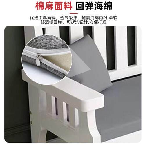 J^实木发家客厅小户型简约用中休闲靠背长椅卧室阳CQL台新式沙简