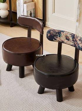 实木凳子LXT用靠背小椅子万向轮凳小板家家用儿童矮凳厅软包溜客溜凳