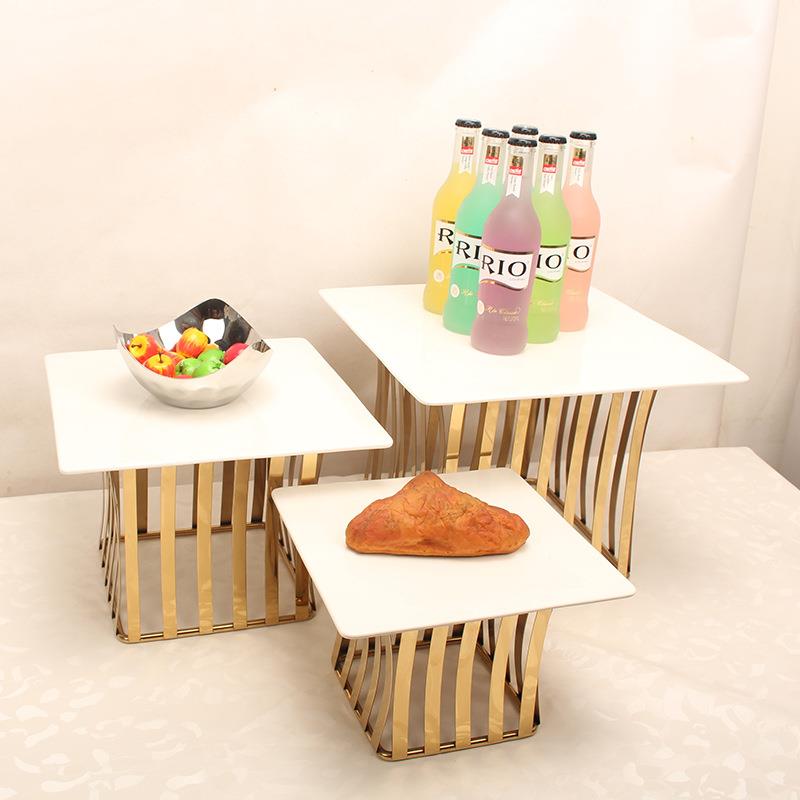 不锈钢餐方形自助刺搁水果盘架点心架身KRN架甜品自助餐展用架具
