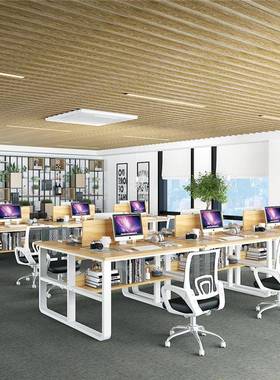 多人位办简桌公桌约现ESK代职员写字桌屏风工作台钢办公架台式电