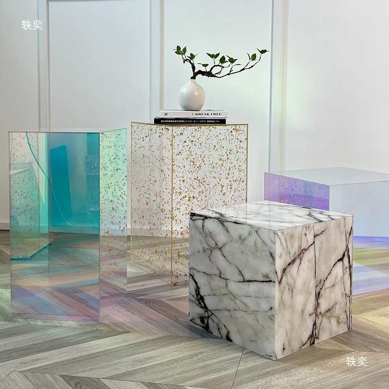 彩色服透明克力地台96底座装件店展亚示台婚庆摄影道具摆陈列台