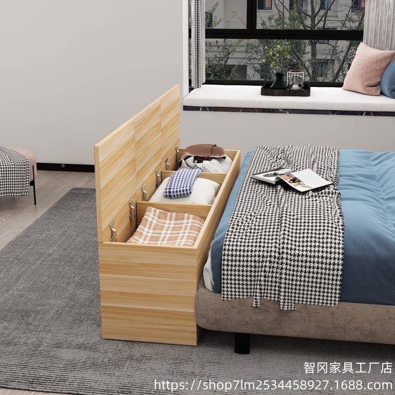 床边门隙柜窄柜上开储物翻柜盖式阳台柜飘窗柜84拼接缝床储物柜