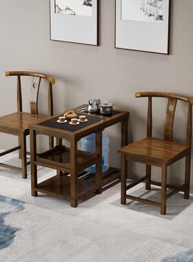 实木围椅件套式官帽椅橡胶木靠新中背MVH椅家用简约茶椅三阳台休