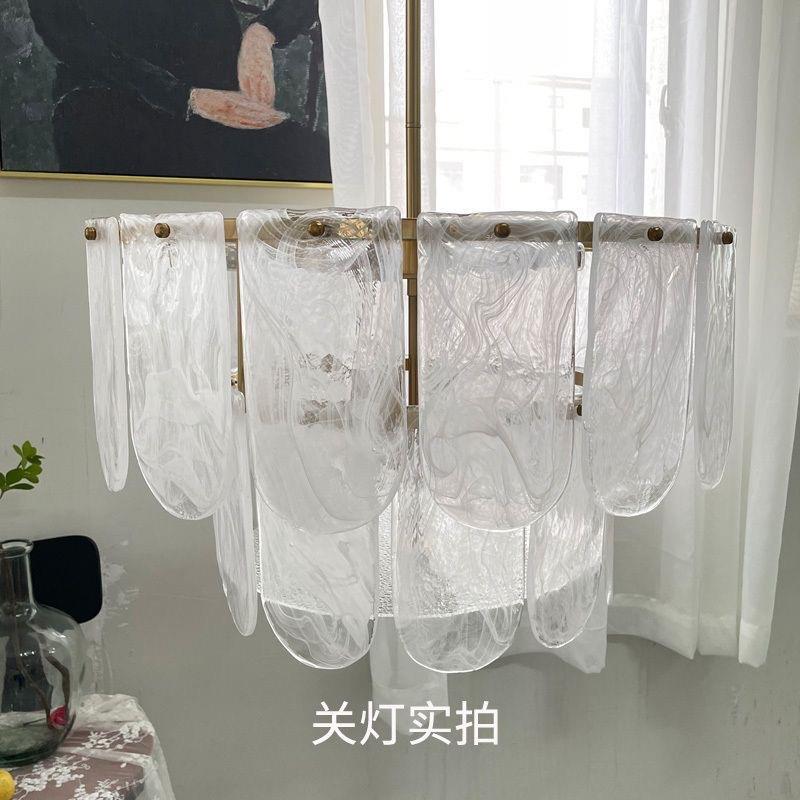 法式创意网个性云彩艺术璃灯具美式卧室中古奢290红轻玻餐厅客厅