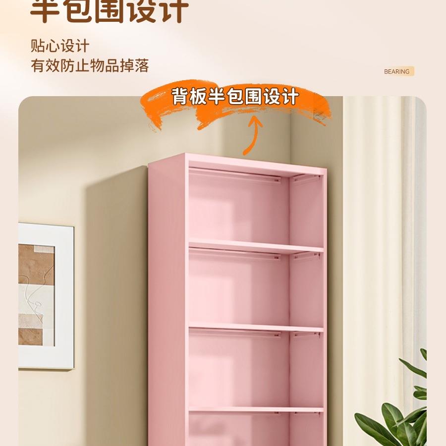 钢收制书架一墙儿童家用体夹缝书柜立柜简易落UIH靠地纳柜铁艺置