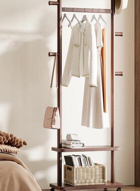 法式中风落地式挂衣新架可移动卧室实木衣古帽架小型ISQ窄衣架202