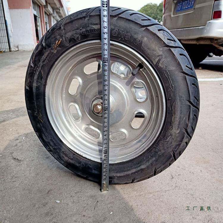 工地手推整车老胎虎车车轮子3.00-10小推轮985车充气轮子带轴杆一