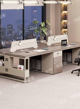 工位办公代桌约现职员六4人位6卡ZUM座办公室具四双员工桌简椅组