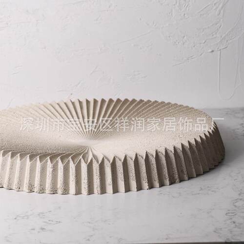 现代轻抽肌理仿石象托盘工艺品陈奢列玄家居关样板房GRG软装饰品