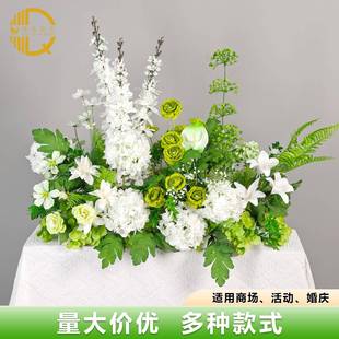 婚庆仿真路花千代兰花排高端花排地排花品装饰置引成花婚礼舞台T