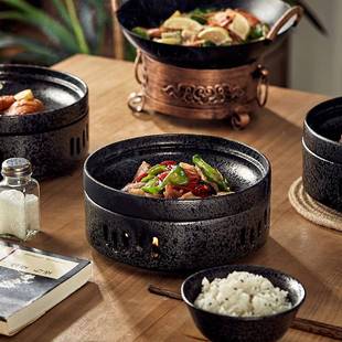 日式窑保ACP温菜盘子蜡热烛加炉碗家用陶瓷创酒意店餐具特色变感