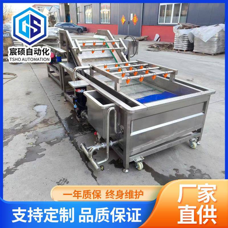 气泡清洗机大型蔬菜水果高压喷淋清洗线全自动净菜加工设备
