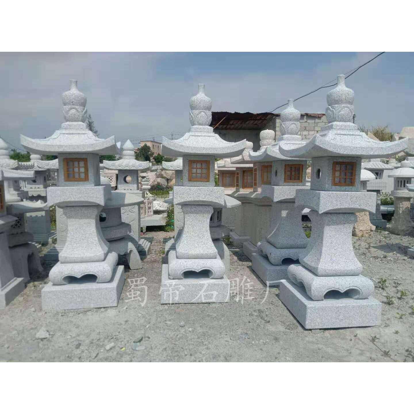 石灯笼园林 仿古石雕石灯笼中式落地灯日式庭院装饰石头灯