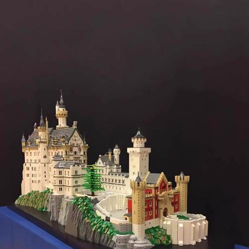 国产MOC-123380新天鹅城堡模型大型建筑摆件拼装高难度积木模型