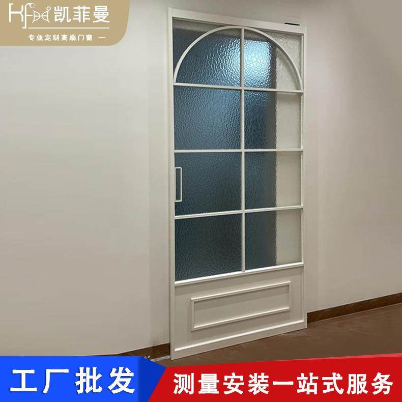 铝合金极窄厨房推拉门浴室客厅玻璃隔断移门单扇隐形无轨道幽灵门
