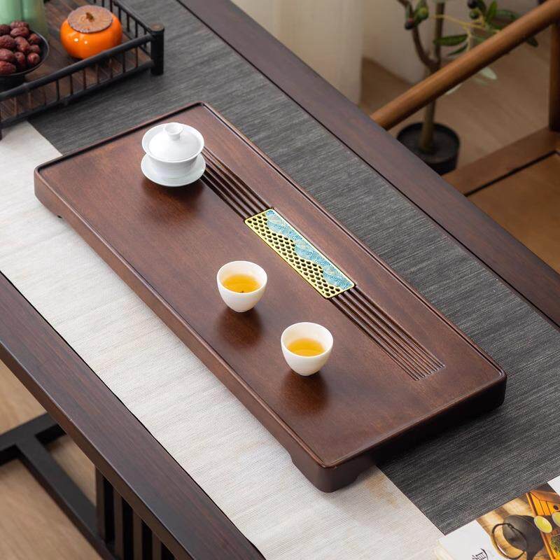 实木茶盘花梨木胡桃木茶台干泡茶畅宏整块茶杯原木茶桌复古茶桌