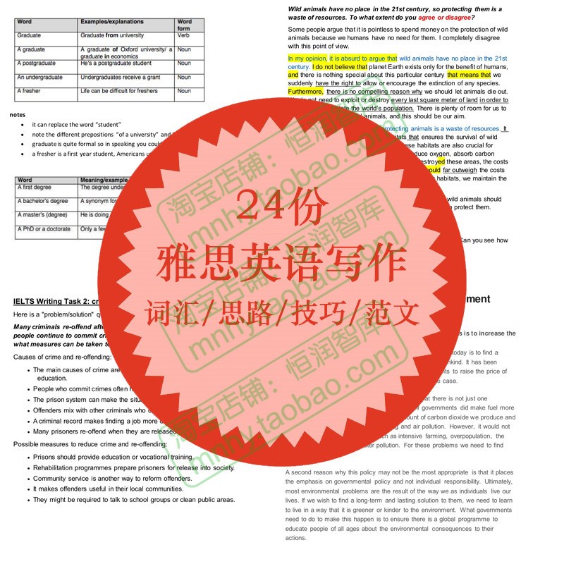 雅思写作思路范文英语作文技巧英文主题文章方法话题提高词汇例句图片