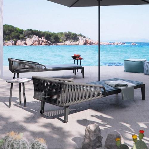 别墅游泳池沙滩休闲躺椅酒店露台花园样板房户外躺床室外家具防水