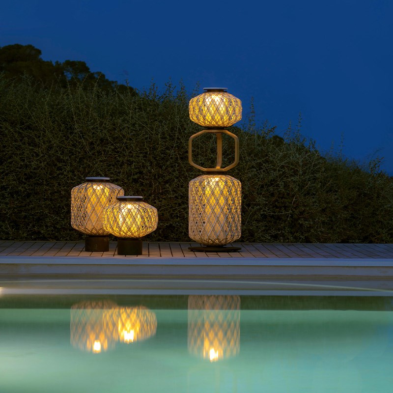 户外防水太阳能庭院灯现代简z约景观灯室外别墅公园草坪灯编制灯