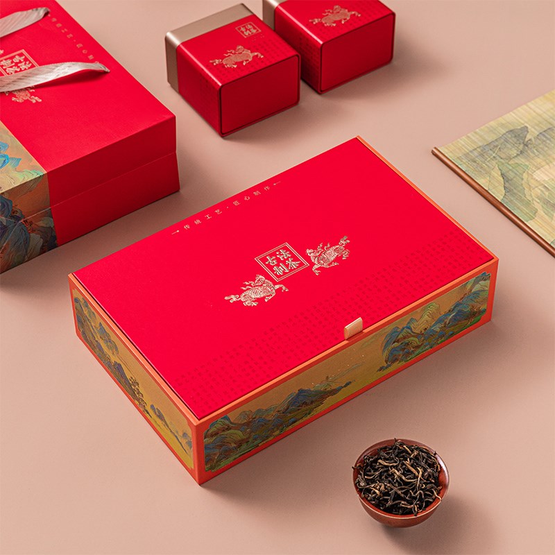 茶叶礼盒装空盒碧螺春绿茶包装盒C信阳毛尖茶叶盒半斤装茶铁罐礼