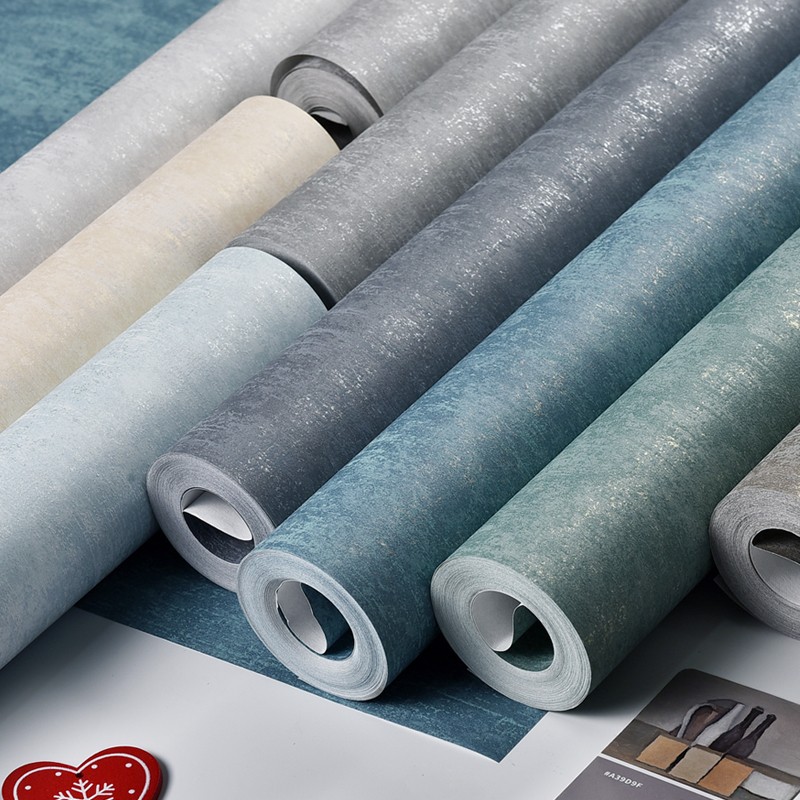 现代简约无纺布j墙纸纯色北欧素色水泥灰壁纸卧室客厅背景墙非自